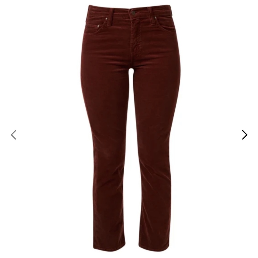 The Rider Burgundy High-Waisted Ankle Jean